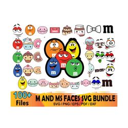 100 m and ms faces svg bundle, m and m svg, mm logo svg