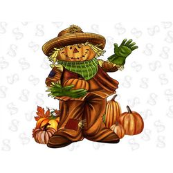 fall autumn scarecrow sublimation design, watercolor scarecrow clipart, scarecrow face, autumn gardening harvest graphic