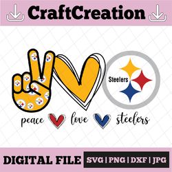 peace love steelers svg, peace love design inspired png digital download, nfl teams, nfl png, football teams png, instan