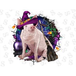 Pig Halloween Png Sublimation Design, Happy Halloween Png, Halloween Vibes Png, Halloween Animal Png, Halloween Pig Png,