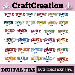 32 files swoosh nfl svg, nfl nike svg, nike svg, nfl svg, nfl teams, nfl png, football teams png, instant download