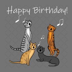 cats singing happy birthday svg, birthday svg, cats sin