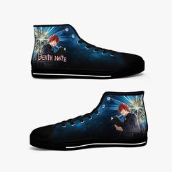 death note light yagami blue high canvas shoes for fan, death note light yagami blue high canvas shoes sneaker