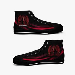 death note kira red black high canvas shoes for fan, death note kira red black high canvas shoes sneaker