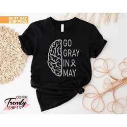 gray ribbon t-shirt, brain cancer disease, brain tumor shirt, gray ribbon tees, brain cancer gift, brain cancer support