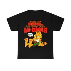 garfield im not completely worthless i can be used as a bad example burp t-shirt