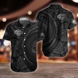 harley davidson button shirt design 3d full printed sizes s - 5xl