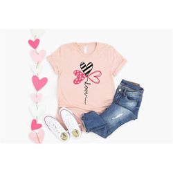 love heart shirt, valentines day shirt women, valentines gift for girlfriend, heart clover shirt, valentines day love sh