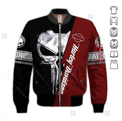 harley davidson bomber jacket/sweatshirt/button shirt/polo/t-shirt design 3d full printed sizes s - 5xl