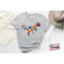 autism dinosaur shirt, autism support shirt, autism gift, autism puzzle piece shirt, autism awareness shirt,autism trex,