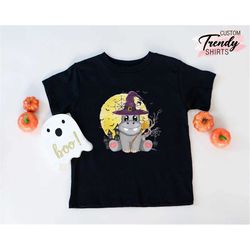 Kids Halloween Shirt, Halloween Gift For Kids, Funny Witch Shirt, Halloween Hippo Shirt For Toddler, Spooky Shirt, Kids