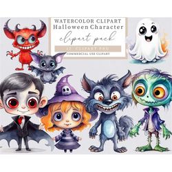 halloween clipart, cute halloween clipart, halloween character clipart, halloween png, card making, scrapbooking