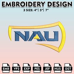 ncaa logo embroidery designs, ncaa nau, nau lumberjacks embroidery files, machine embroidery designs
