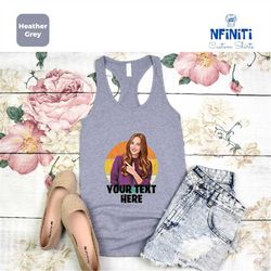 retro custom photo tank top, your photo tank top, personalized tank top, your text raceback, customized your picture gif