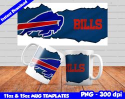 bills mug design png, sublimate mug template, bills mug wrap, sublimate football design png, instant download