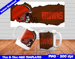 browns mug design png, sublimate mug template, browns mug wrap, sublimate football design png, instant download