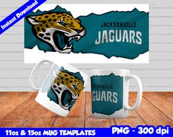 jaguars mug design png, sublimate mug template, jaguars mug wrap, sublimate football design png, instant download