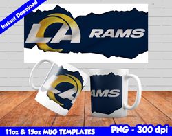 rams mug design png, sublimate mug template, rams mug wrap, sublimate football design png, instant download