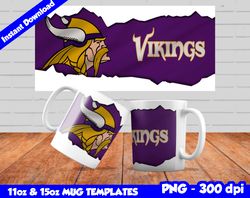 vikings mug design png, sublimate mug template, vikings mug wrap, sublimate football design png, instant download