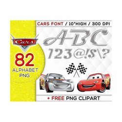 cars alphabet bundle png, cars font png, cars png, cars sticker png