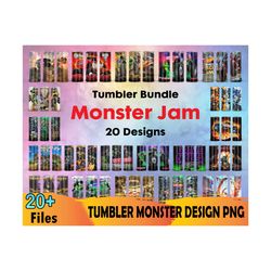 20 monster jam png bundle, monster jam png, tumbler png