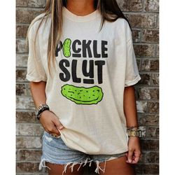 pickle slut shirt, pickles sweatshirt, canning season shirt, pickle linocut tee, slut shirt for women, pickle lovers gif