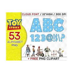 toy story alphabet font png, cloud alphabet png, cloud font png