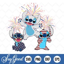 stitch america and fireworks svg, png, dxf, eps, digital file