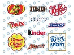 candy brands logos svg, chocolate labels clipart, sweet brand logos, instant download