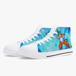 dragon ball z super saiyan blue goku might high canvas shoes sneaker