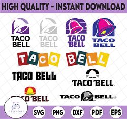 taco bell vector svg, eps, dxf, png high res, jpg, pdf, webp cricut & silhouette cut files digital download active