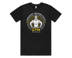 dwight schrutes gym for muscles t-shirt tee top funny us office dwights gym bodybuilder fitness weightlifting squat gift