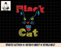 retro black cat retro fireworks vintage halloween 70s png, sublimation copy