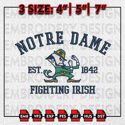 notre dame fighting irish embroidery files, ncaa embroidery designs, notre dame fighting irishmachine embroidery pattern