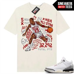 white cement 3s to match sneaker match tees sail 'mj fast break'