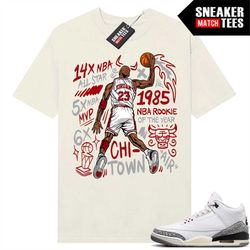 white cement 3s to match sneaker match tees sail 'mj slam dunk'