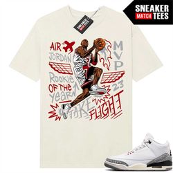 white cement 3s to match sneaker match tees sail 'mj take flight'