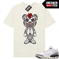 white cement 3s to match sneaker match tees sail 'rebels bear toon'