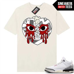 white cement 3s to match sneaker match tees sail 'sneaker heart'