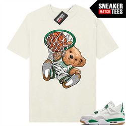 pine green 4s to match sneaker match tees sail 'dunkin bear'