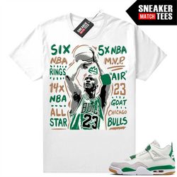 pine green 4s to match sneaker match tees white 'mj accolades jumper'