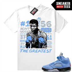 unc 5s to match sneaker match tees white 'greatest'