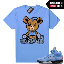 unc 5s to match sneaker match tees university blue 'misfit teddy'