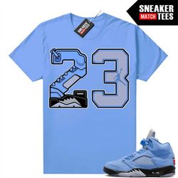 unc 5s to match sneaker match tees university blue '23'