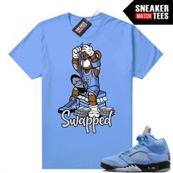 unc 5s to match sneaker match tees university blue 'swapped bear'