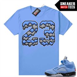 unc 5s to match sneaker match tees university blue '23 drip'