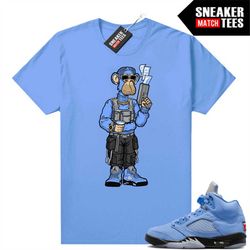 unc 5s to match sneaker match tees university blue 'trapstar ape'