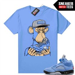 unc 5s to match sneaker match tees university blue 'drippy 5s'