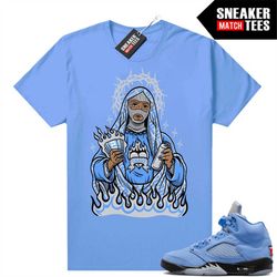 unc 5s to match sneaker match tees university blue 'trap saint'