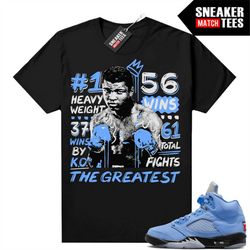 unc 5s to match sneaker match tees black 'greatest'